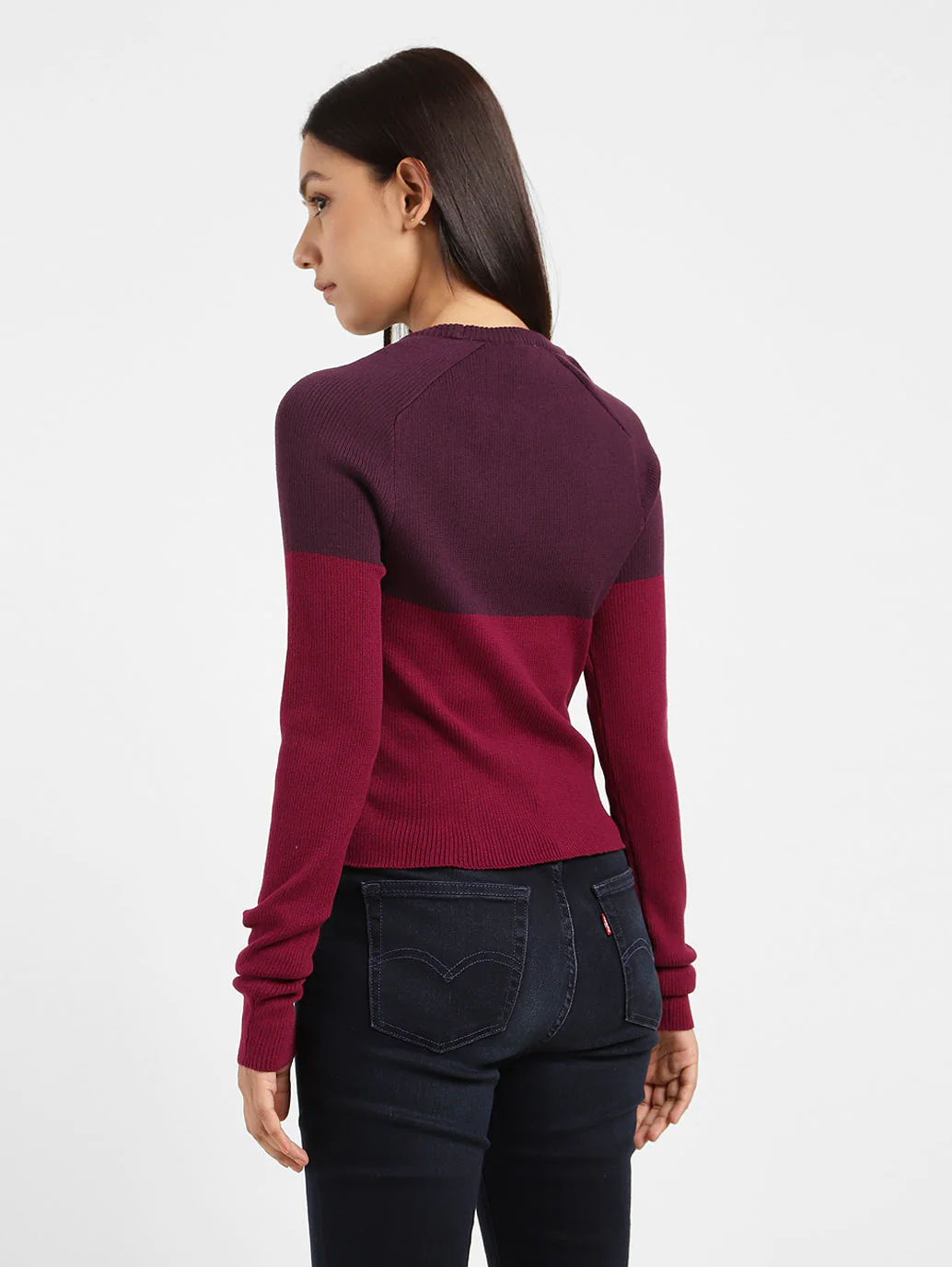 Women's Colorblock Crew Neck Sweater Multi-Color - Image 3