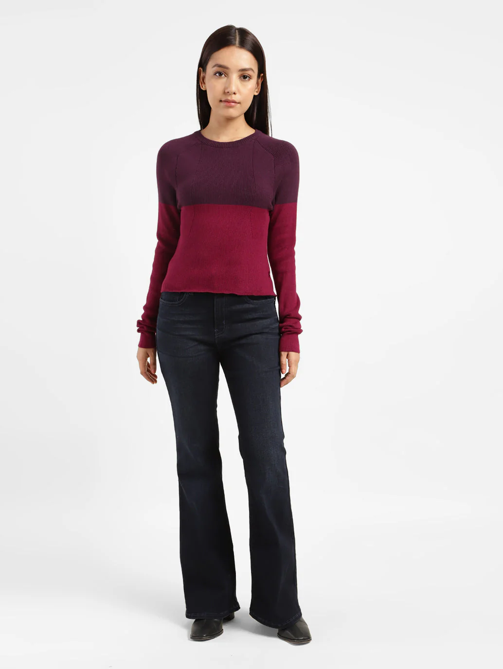 Women's Colorblock Crew Neck Sweater Multi-Color - Image 6