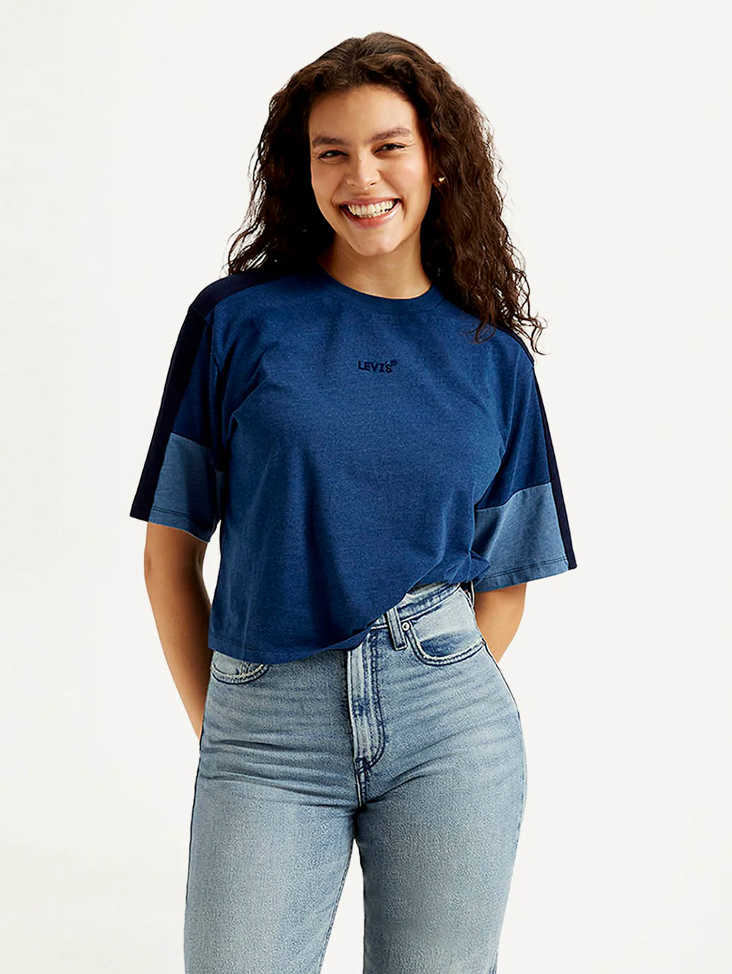 Women's Colorblock Crew Neck T-shirt - Image 2