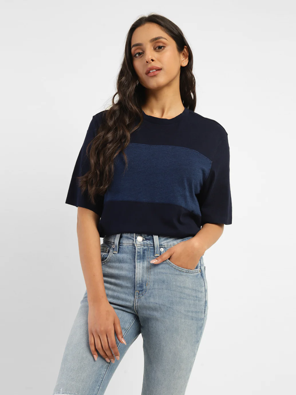 Women's Colorblock Round Neck T-Shirt - Image 7