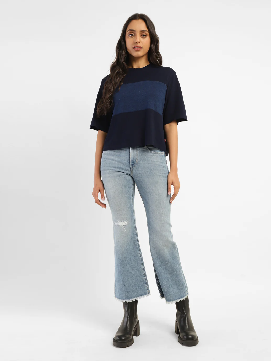 Women's Colorblock Round Neck T-Shirt - Image 9