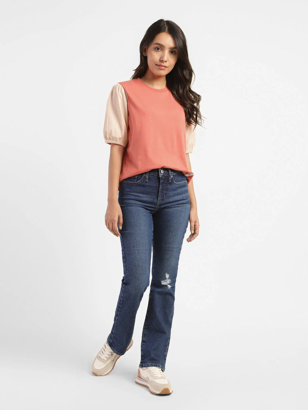 Women's Colorblock Round Neck Top