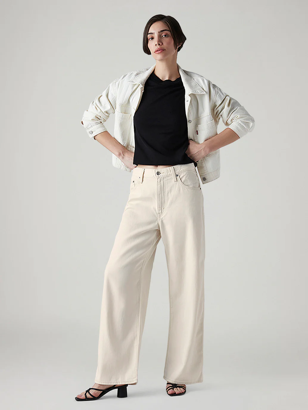 Women's Cinch Cream Wide Leg Fit High Rise Jeans
