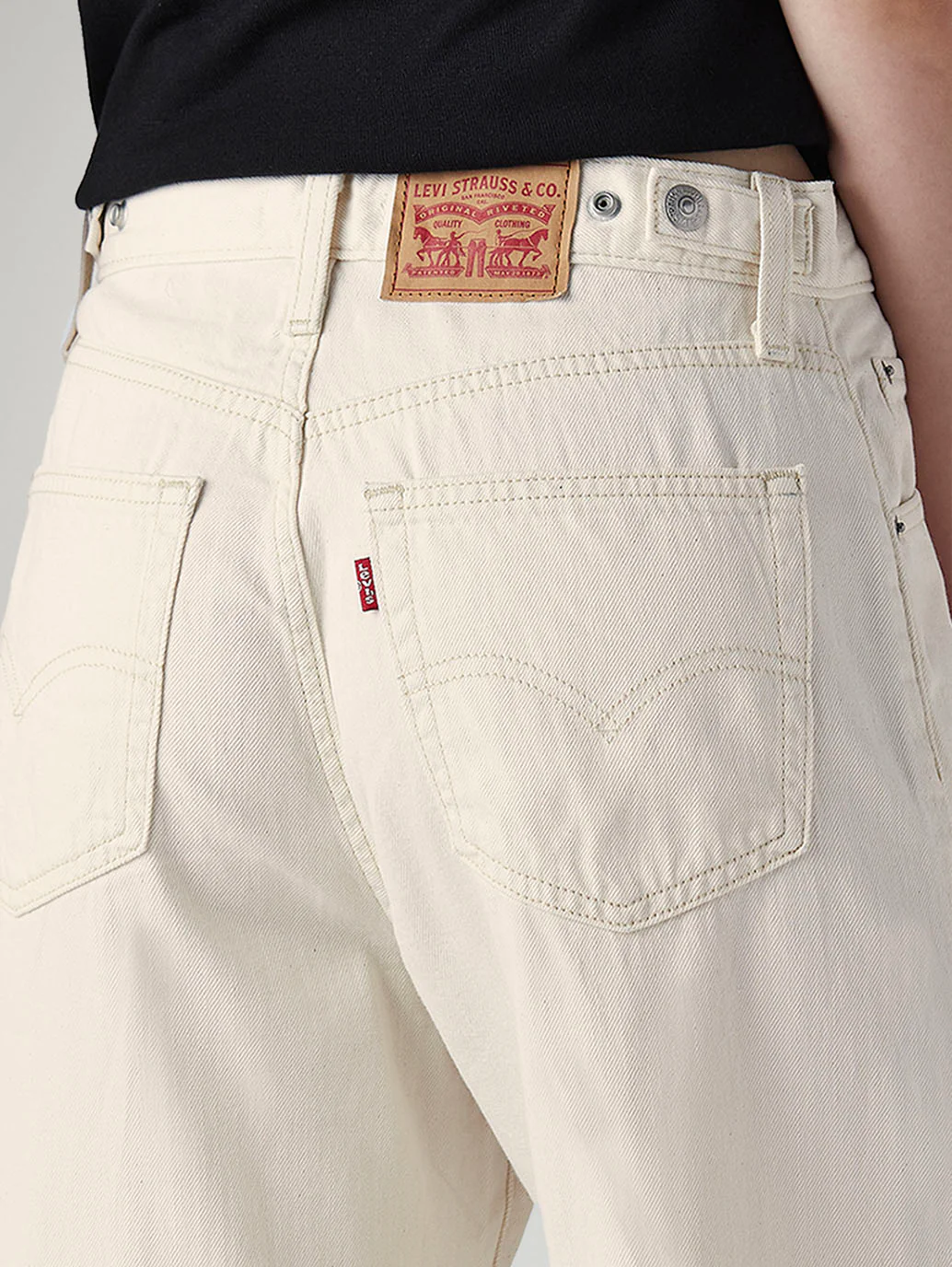 Women's Cinch Cream Wide Leg Fit High Rise Jeans - Image 5