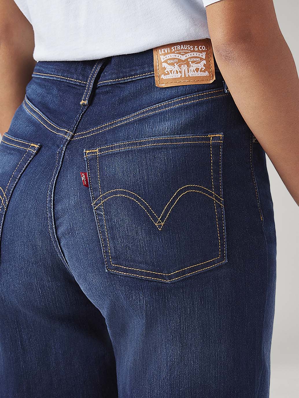 Women's Dark Blue Loose Fit High Rise Jeans - Image 5