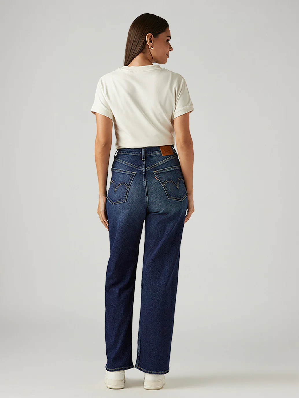 Women's Dark Blue Loose Fit High Rise Jeans - Image 5