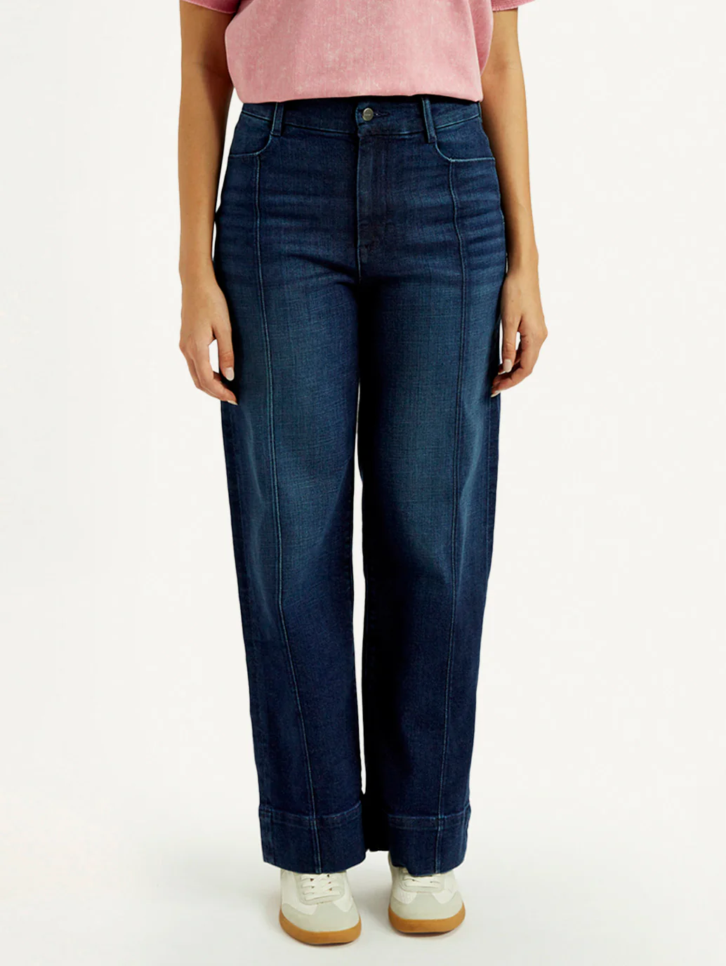 Women's Redloop Dark Indigo Mile High Wide Leg Fit High Rise Jeans - Image 3