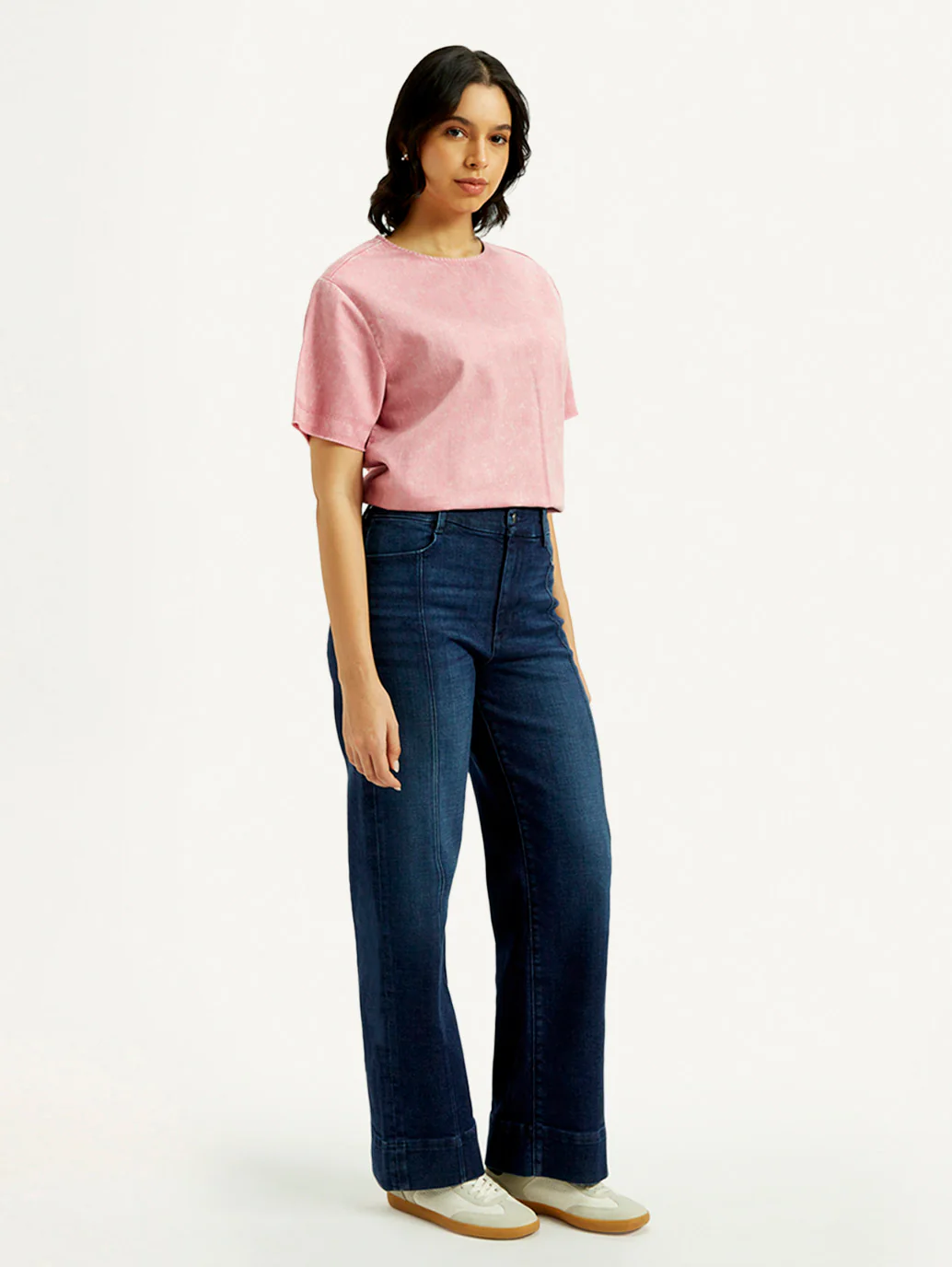 Women's Redloop Dark Indigo Mile High Wide Leg Fit High Rise Jeans - Image 7