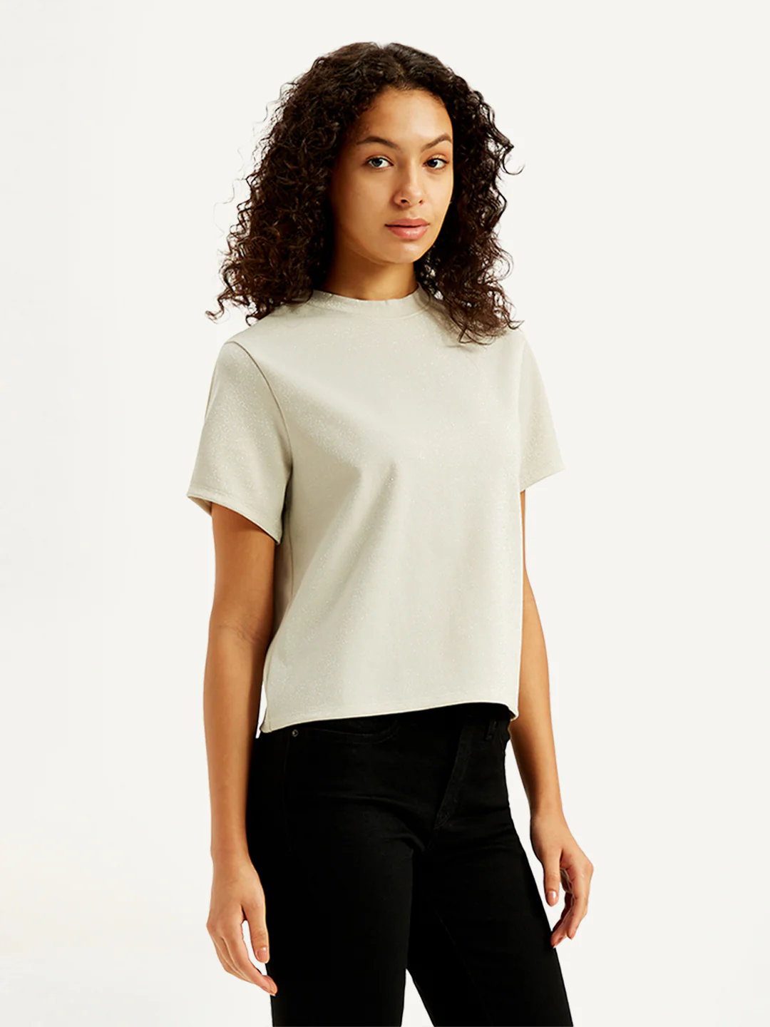 Women's Solid Regular Fit T-Shirt - Image 3