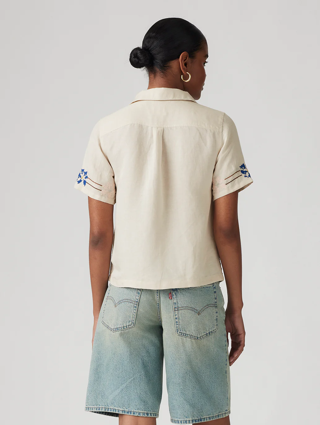 Women's Embroidered Camp Shirt - Image 3