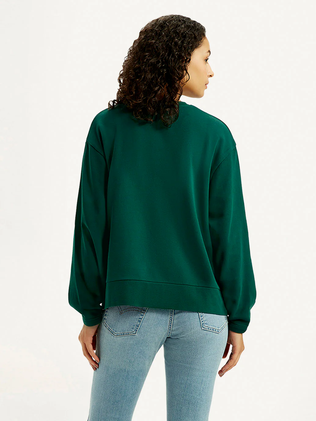 Women's Embroidered Dark Green Oversized Sweatshirt - Image 4