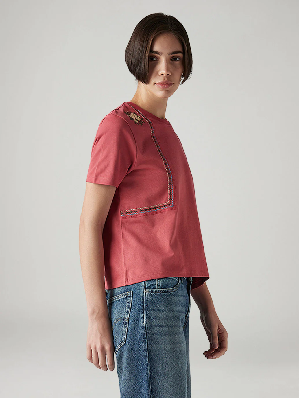 Women's Embroidered Regular Fit Top - Image 5