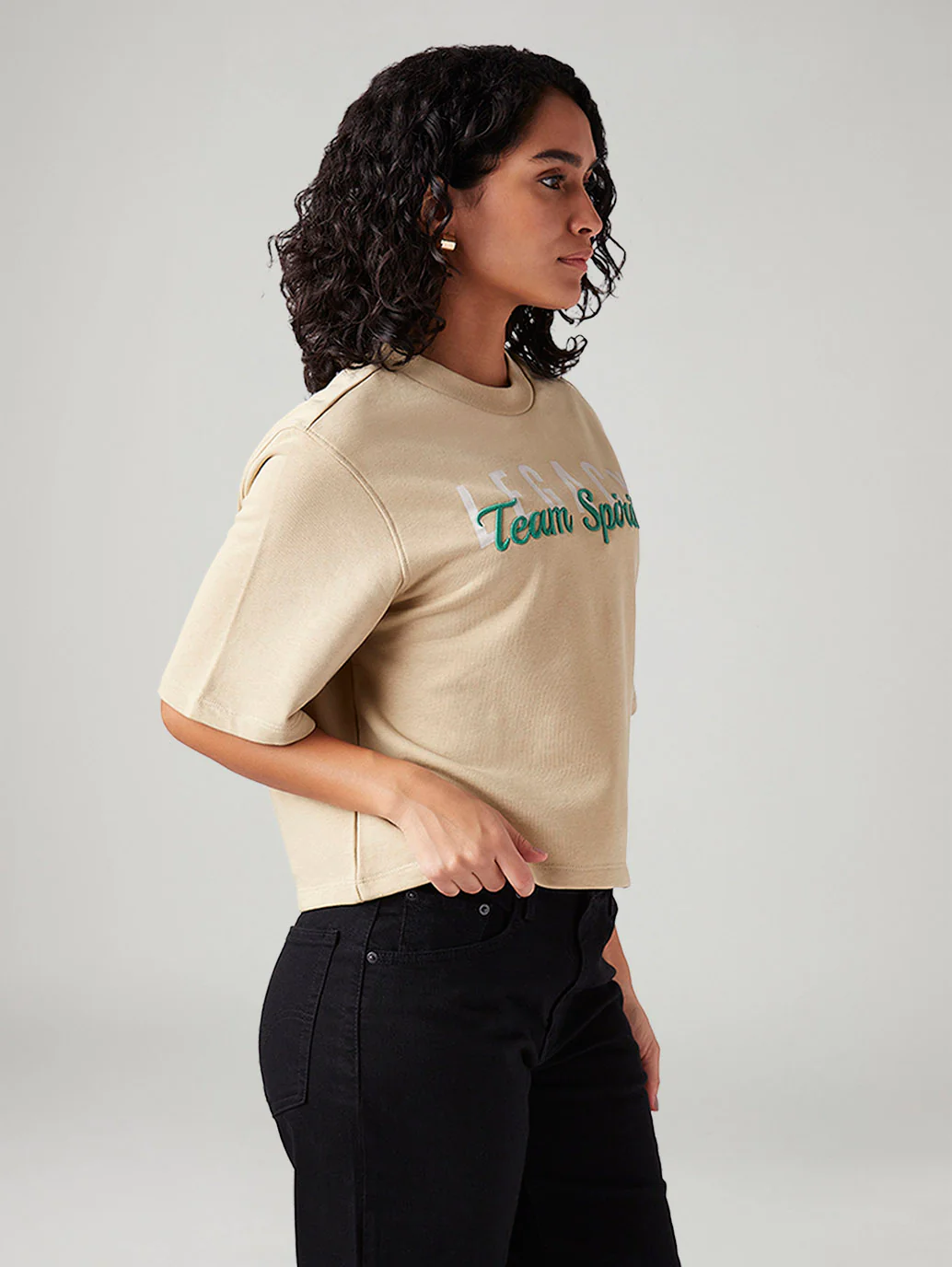 Women's Embroidered Relaxed Fit T-Shirt - Image 5