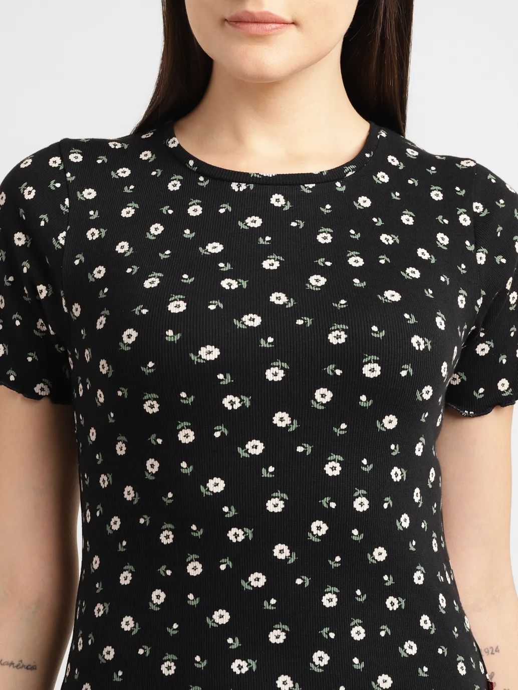 Women's Floral Print Crew Neck Top - Image 5
