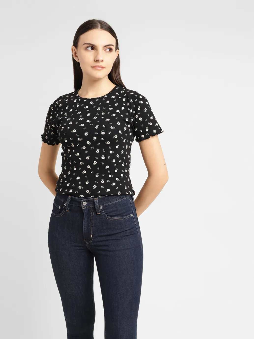 Women's Floral Print Crew Neck Top - Image 6