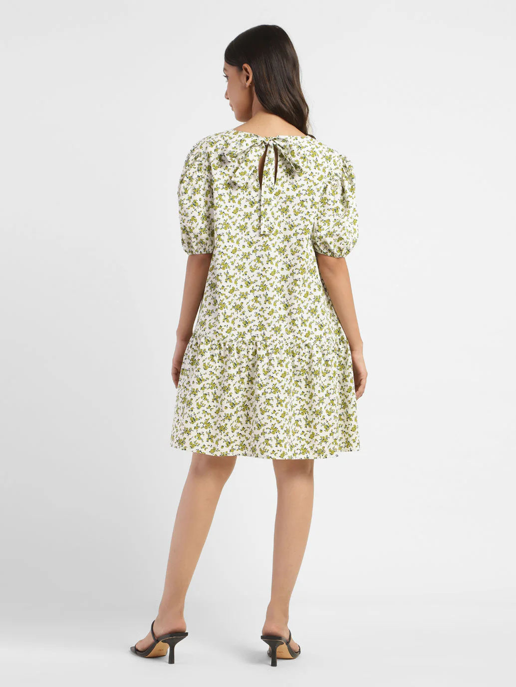 Women's Floral Print V Neck Dress - Image 3
