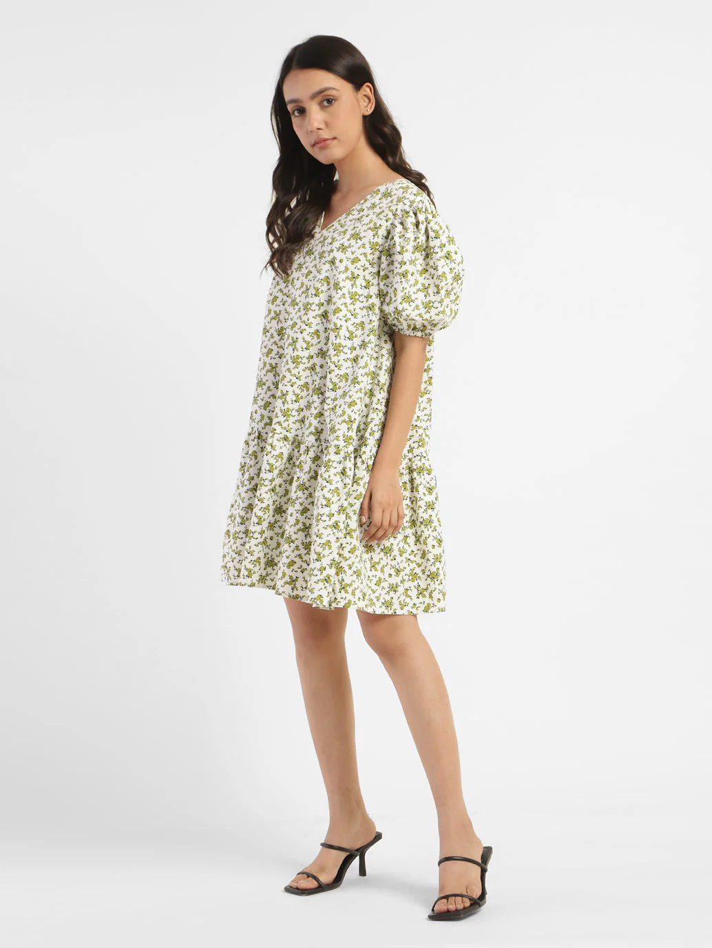 Women's Floral Print V Neck Dress - Image 4