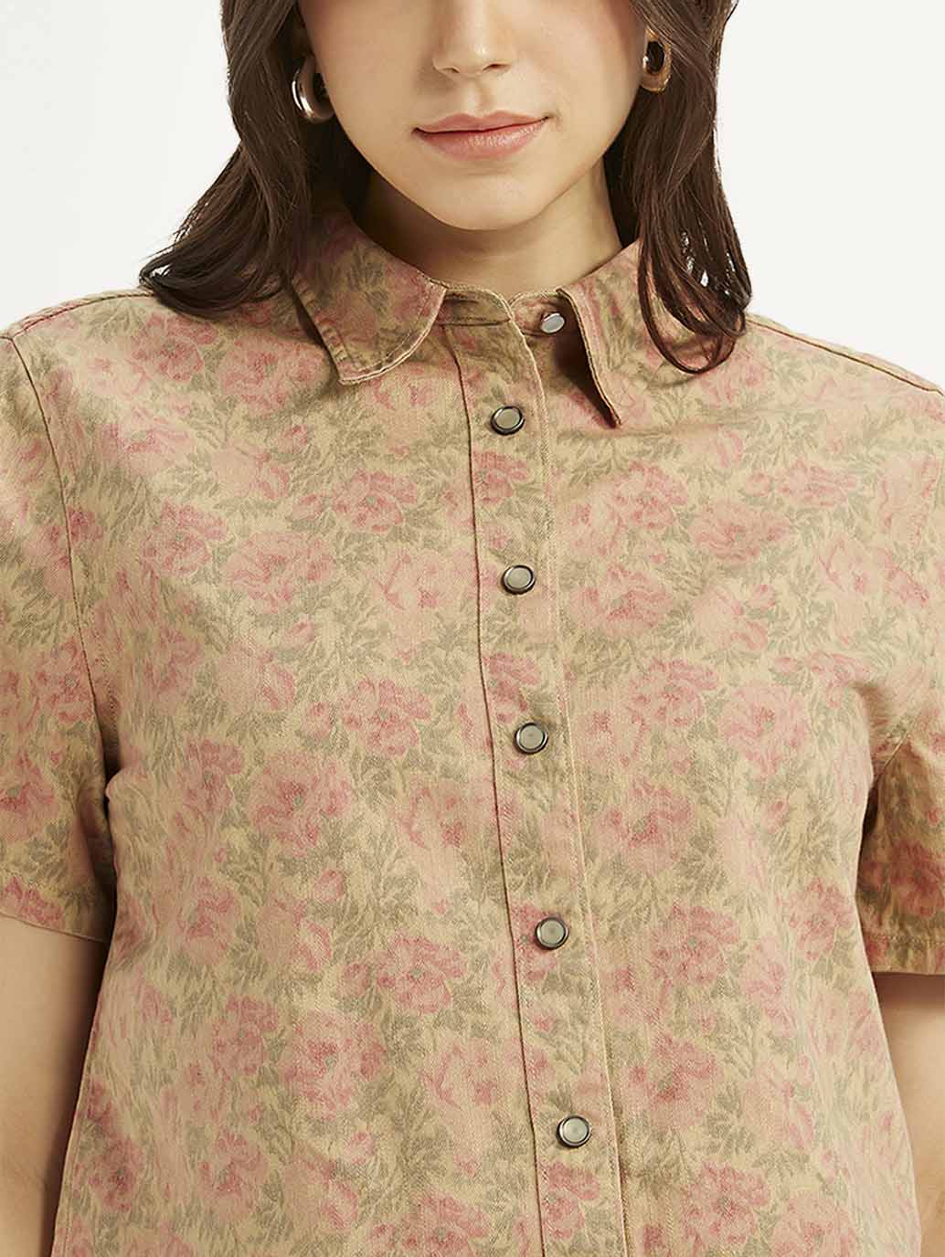 Women's Floral Spread Collar Shirt - Image 4