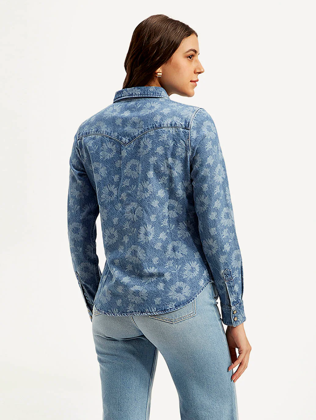 Women's Floral Spread Collar Shirt - Image 4