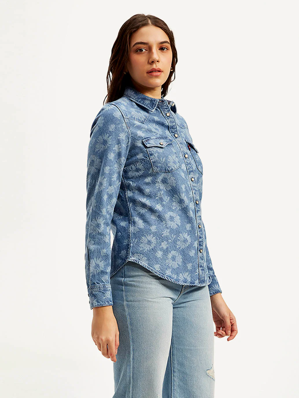 Women's Floral Spread Collar Shirt - Image 6