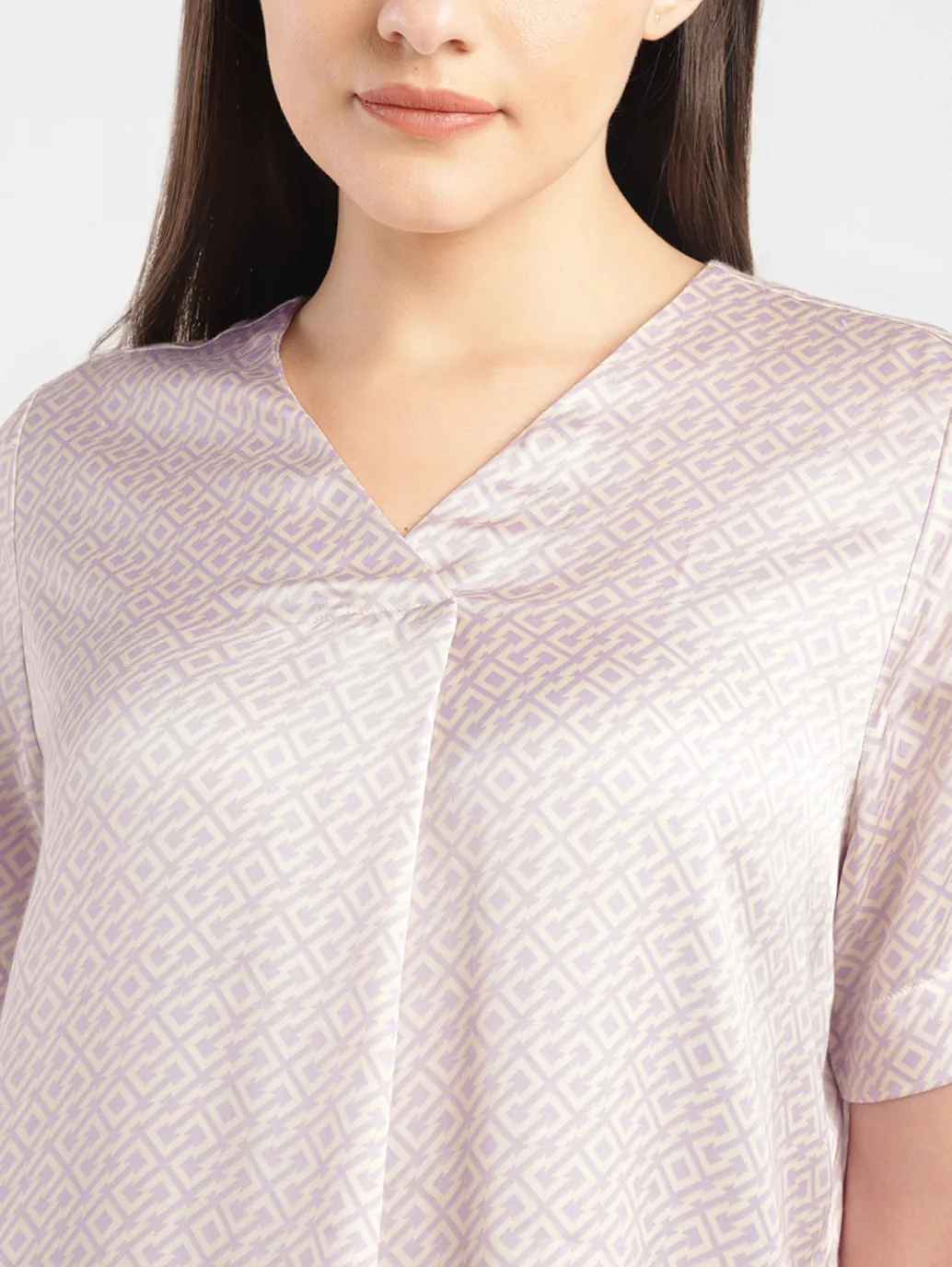 Women's Geometric V Neck Top - Image 5