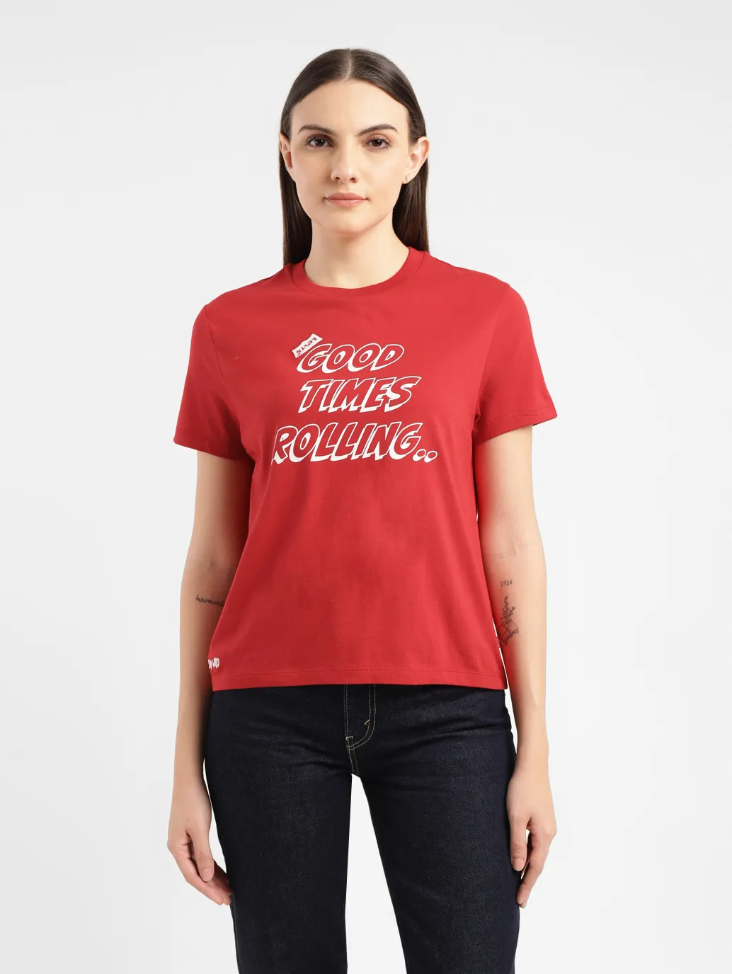 Women's Graphic Crew Neck T-shirt - Image 2