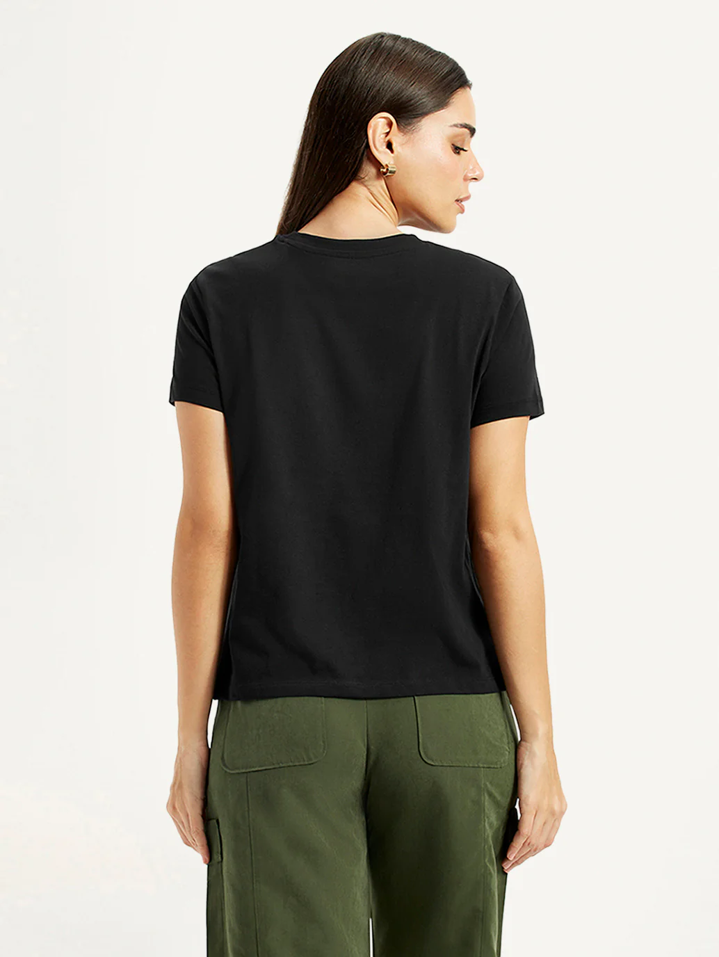 Women's Graphic Print Black Relaxed Fit T-shirt - Image 2