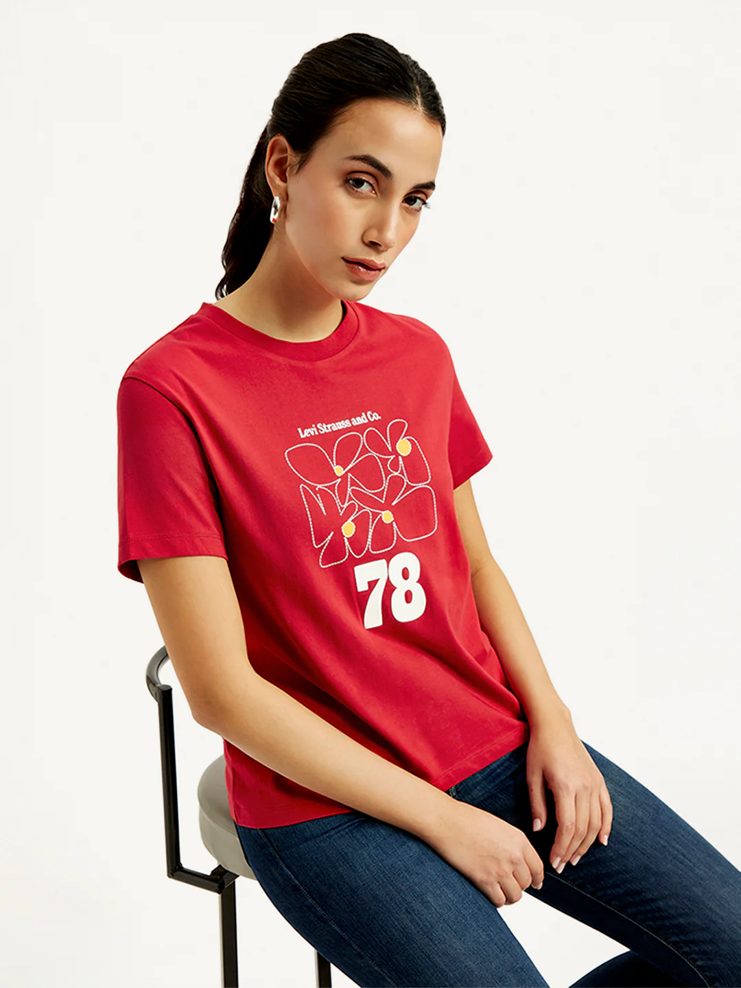Women's Graphic Print Crew Neck Relaxed Fit T-Shirt