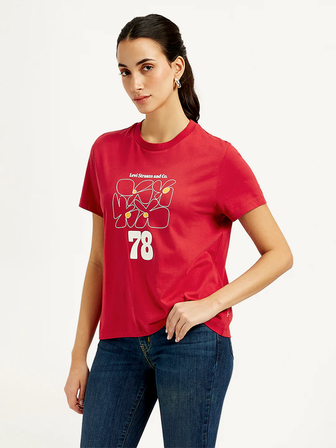 Women's Graphic Print Crew Neck Relaxed Fit T-Shirt - Image 4