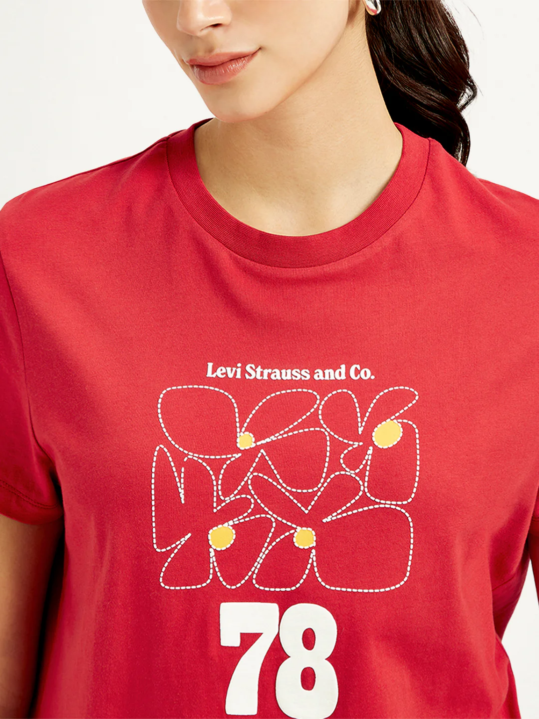 Women's Graphic Print Crew Neck Relaxed Fit T-Shirt - Image 5