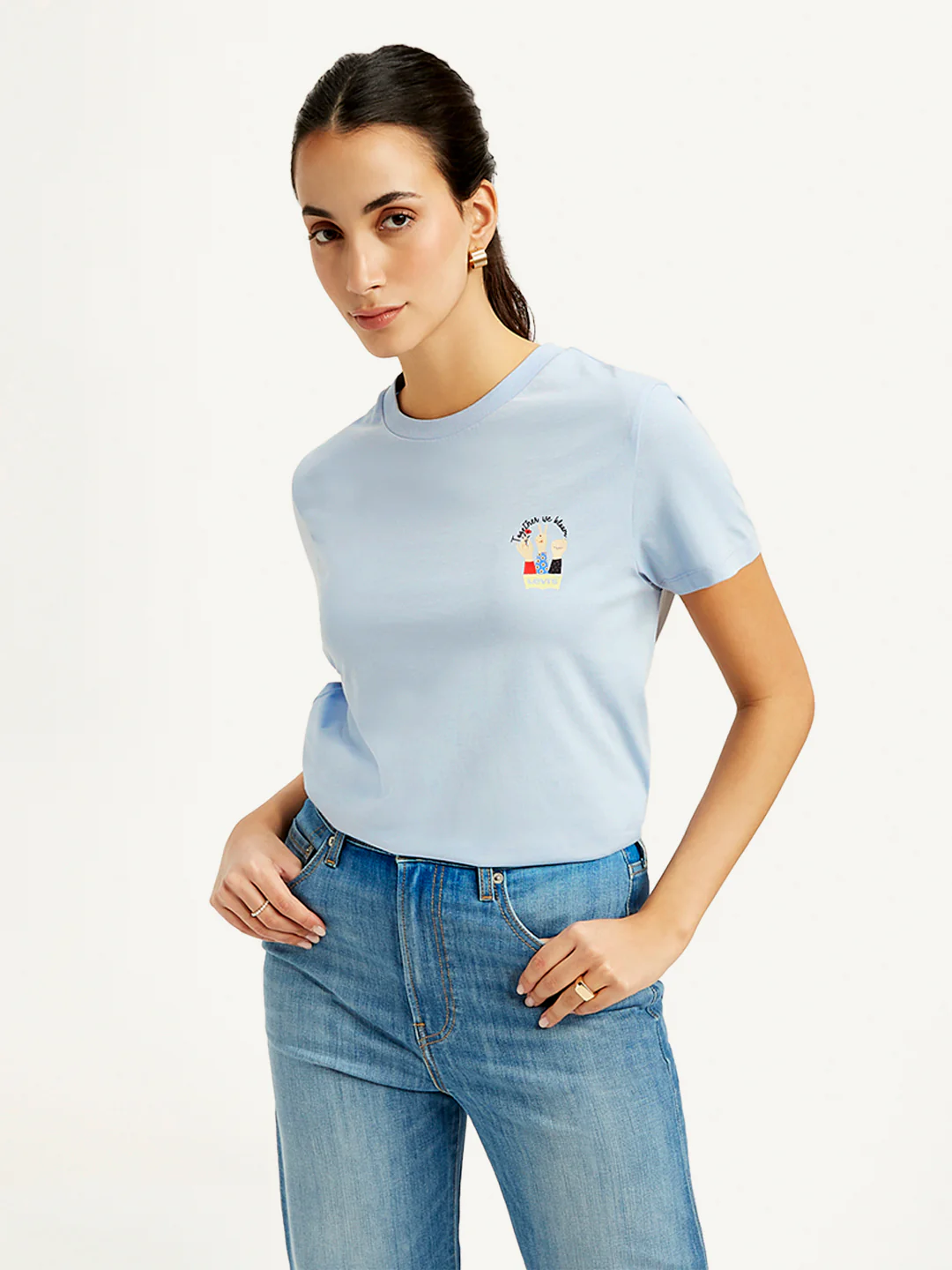 Women's Graphic Print Crew Neck Relaxed Fit T-Shirt - Image 2