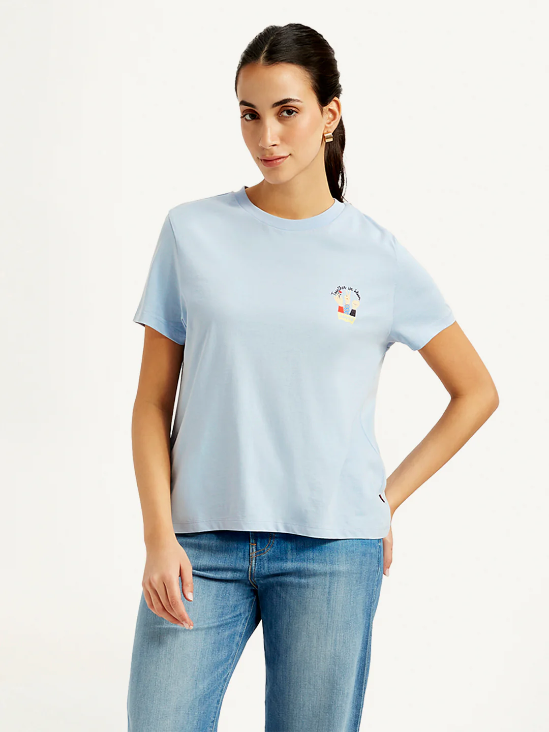 Women's Graphic Print Crew Neck Relaxed Fit T-Shirt - Image 3