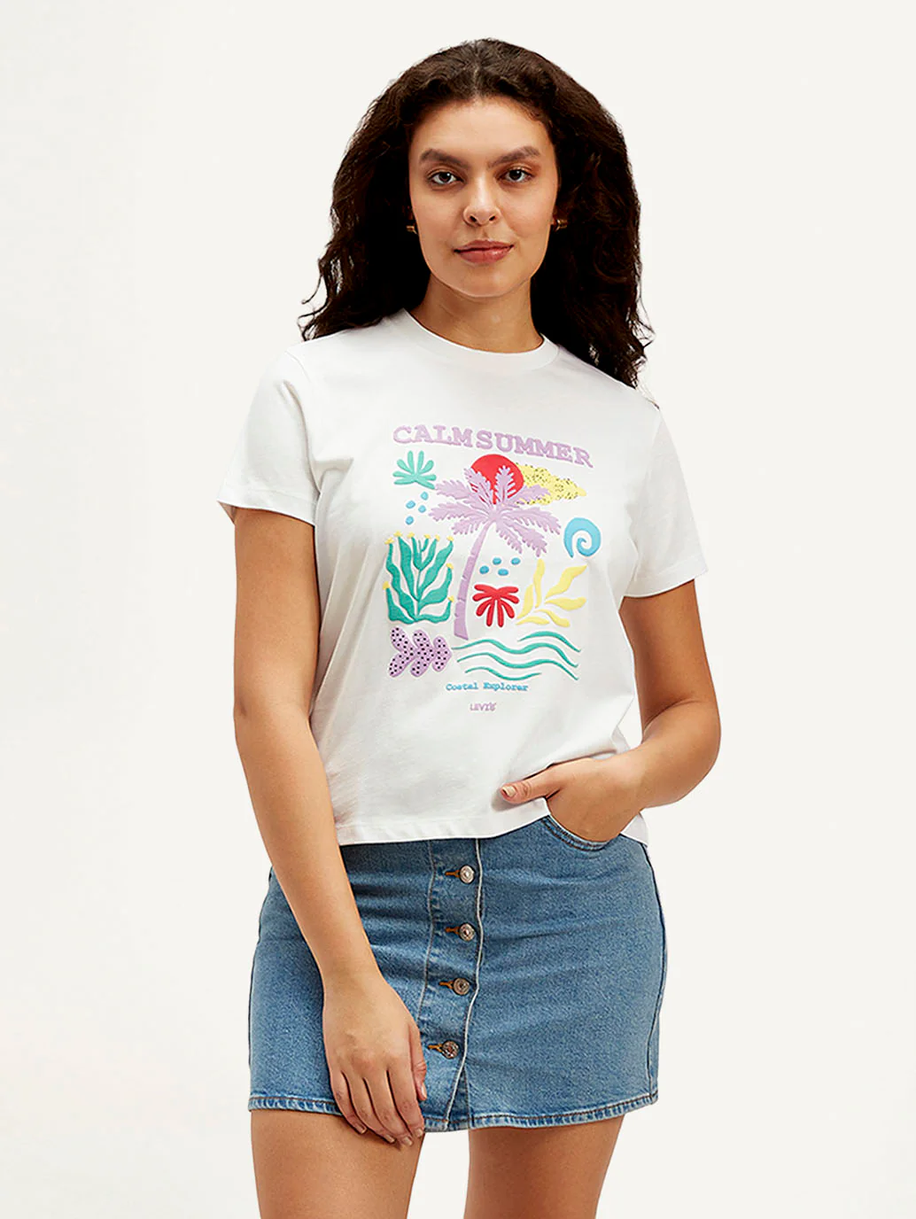 Women's Graphic Print Crew Neck T-shirt - Image 2