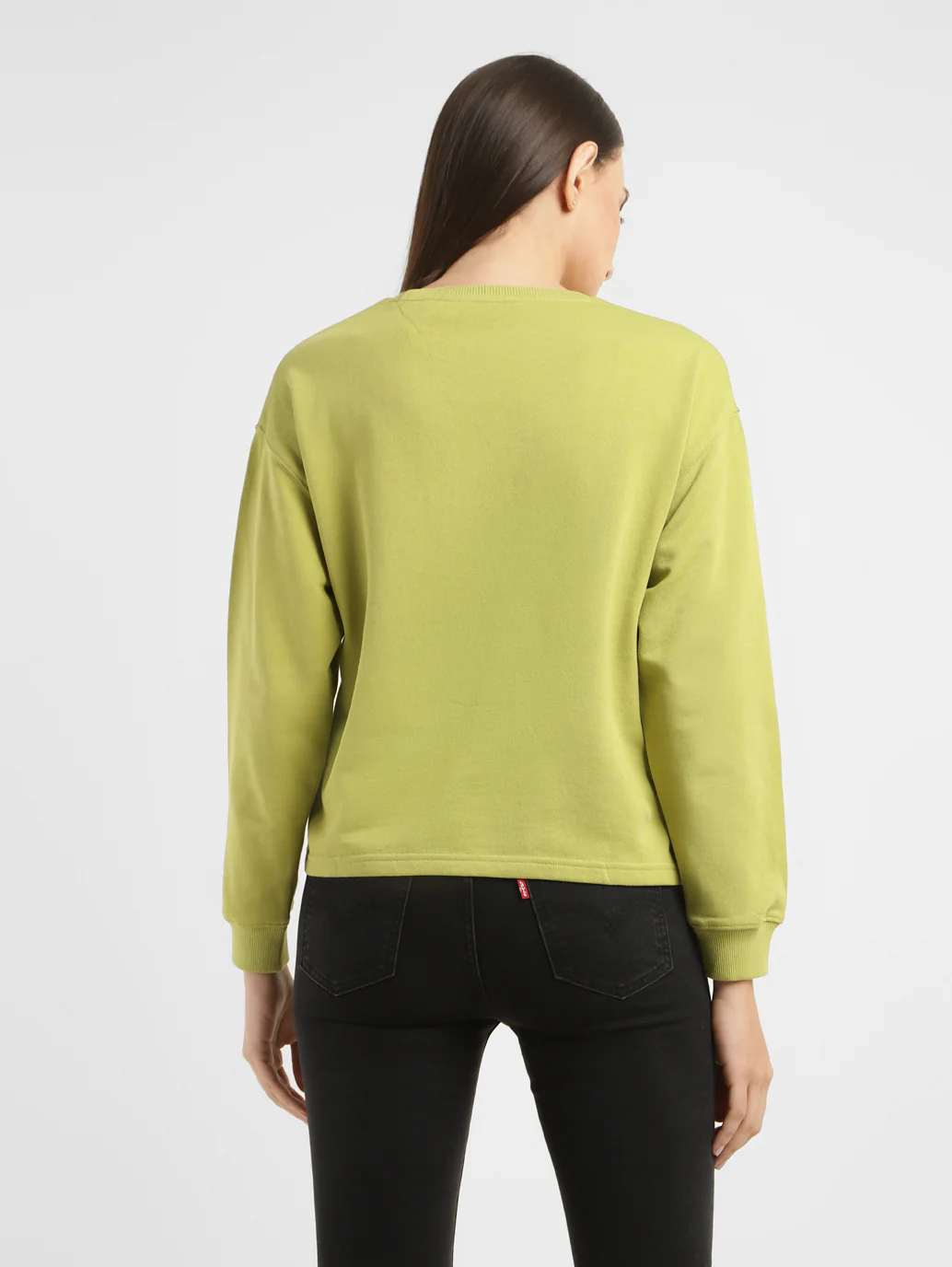 Women's Graphic Print Green Crew Neck Sweatshirt - Image 3