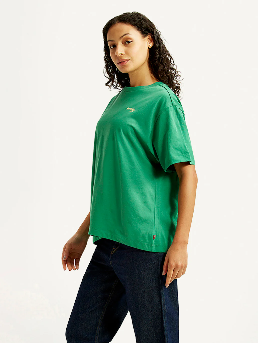 Women's Graphic Print Green Oversized T-shirt - Image 3
