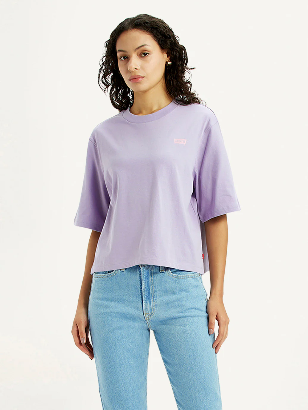 Women's Graphic Print Purple Relaxed Fit T-shirt - Image 2