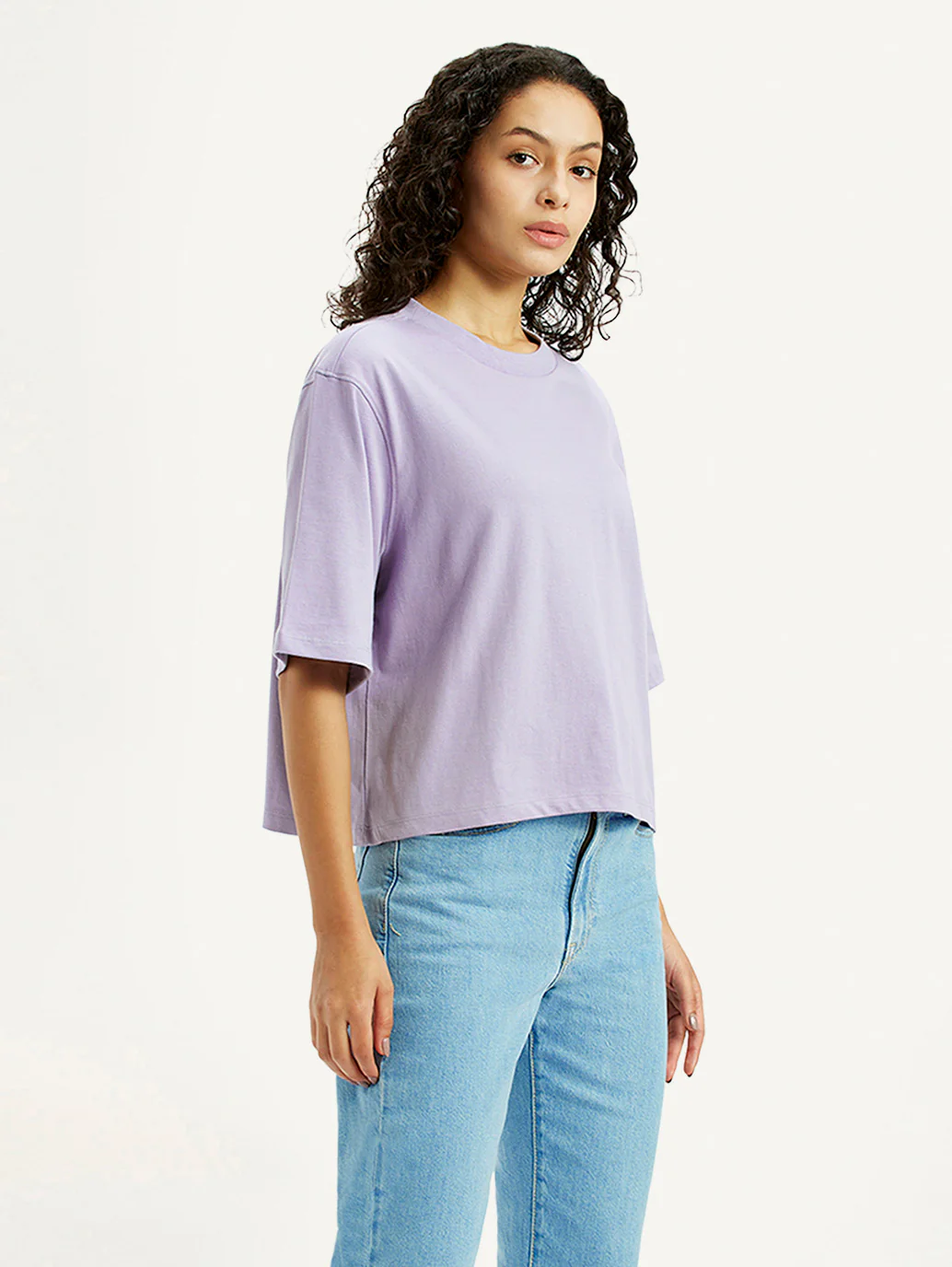 Women's Graphic Print Purple Relaxed Fit T-shirt - Image 5