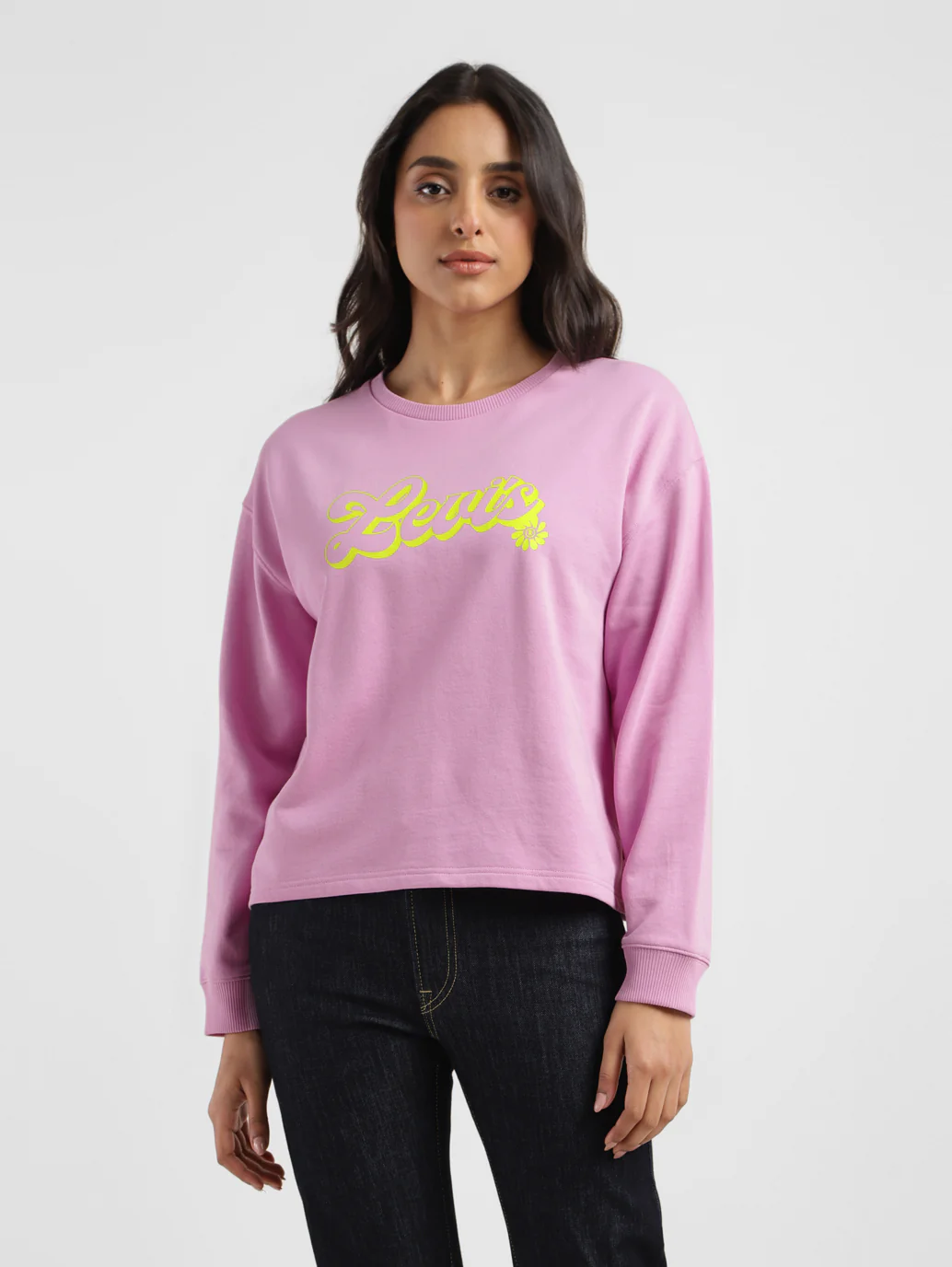 Women's Graphic Print Crew Neck Sweatshirt - Image 2