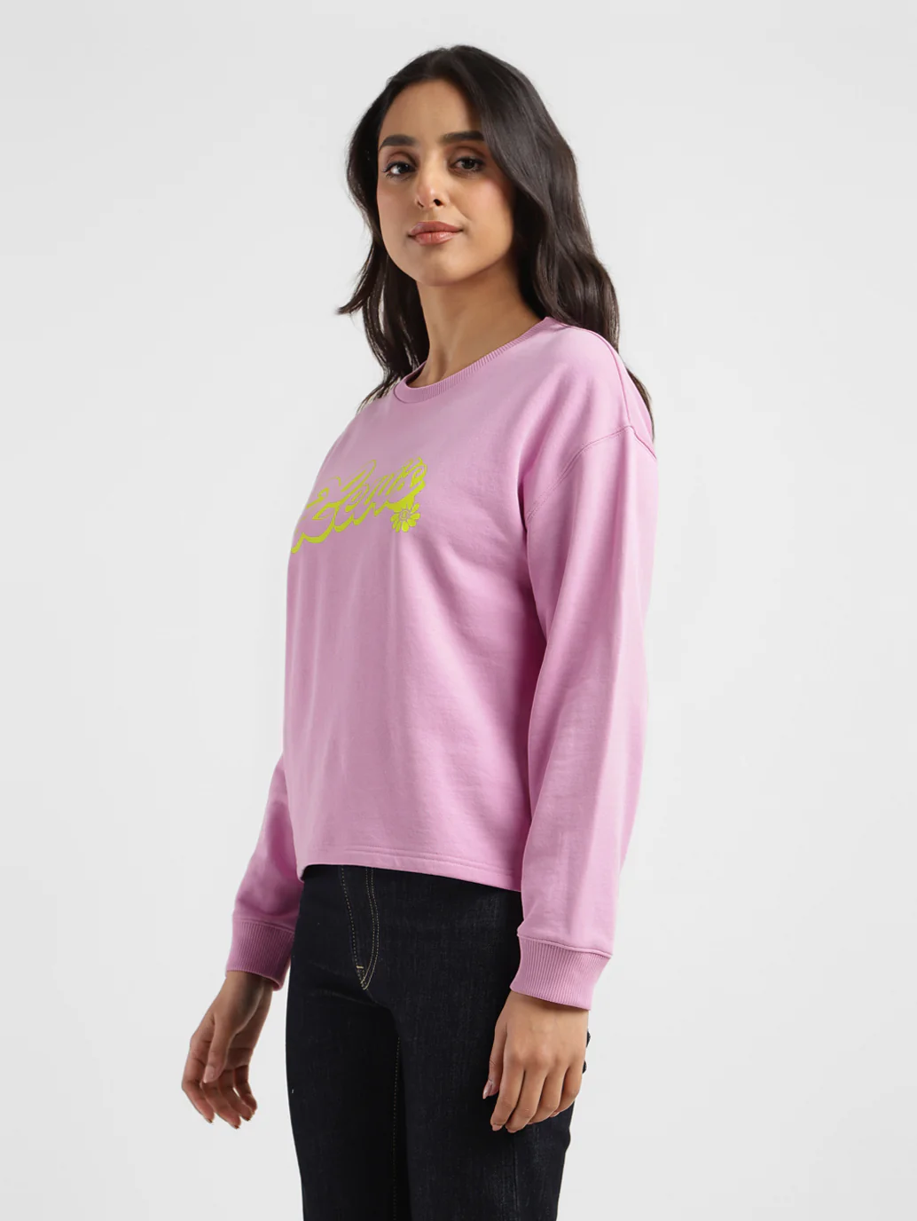 Women's Graphic Print Crew Neck Sweatshirt - Image 4