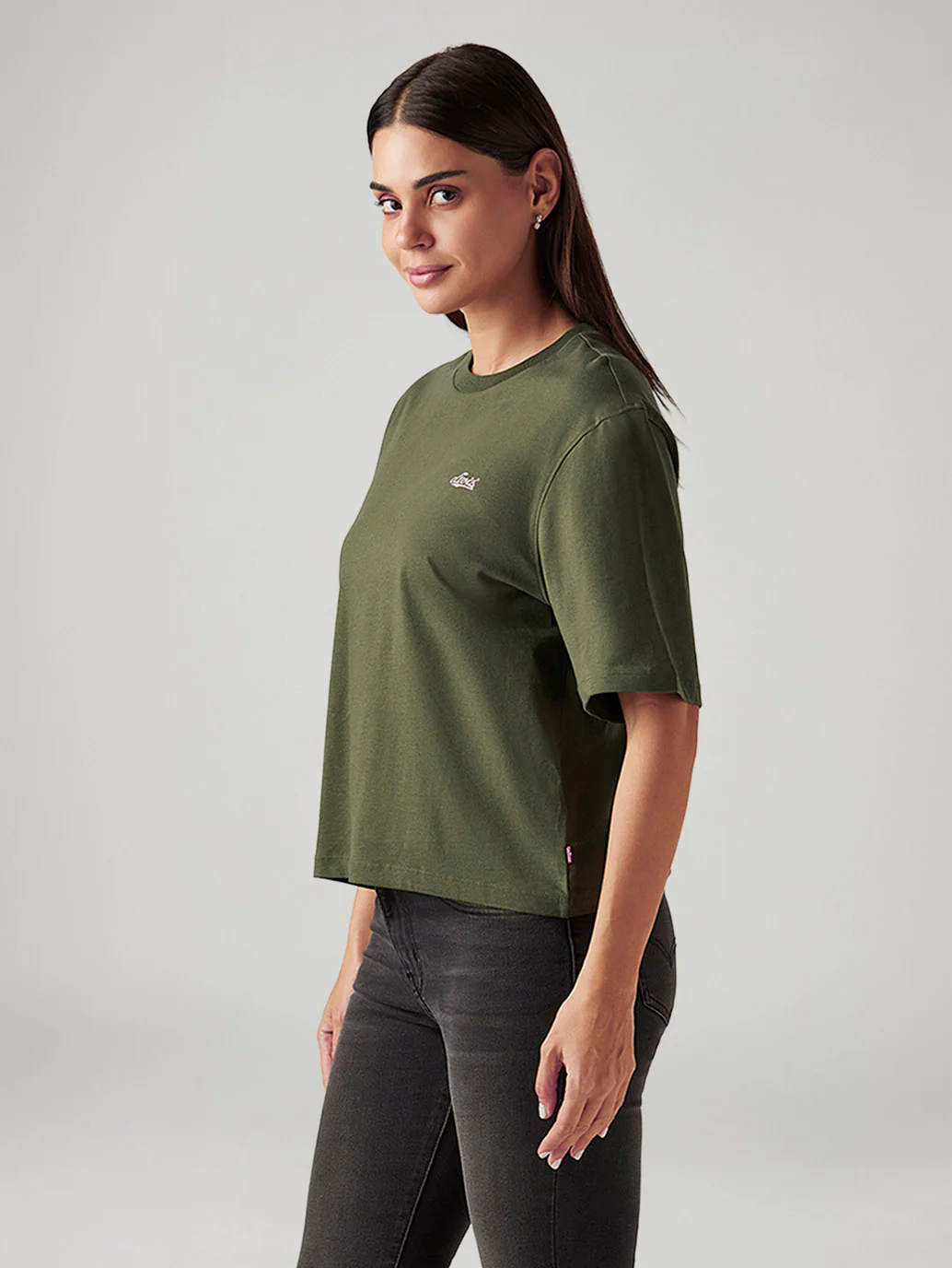Women's Graphic Print Olive Relaxed Fit T-shirt - Image 5