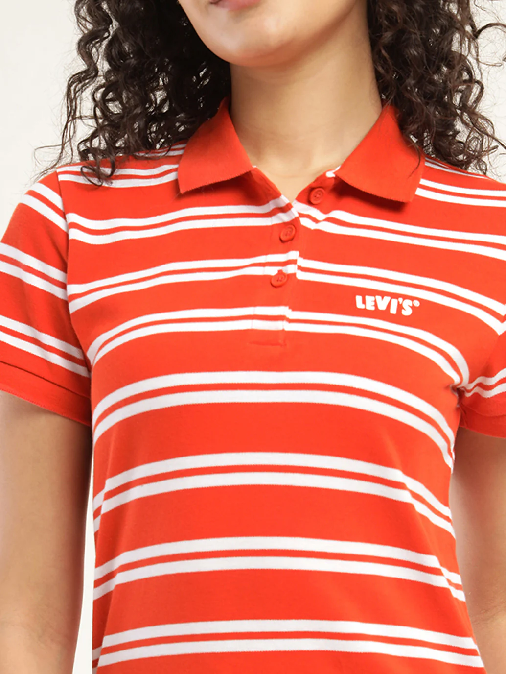 Women's Striped Polo T-Shirt - Image 4