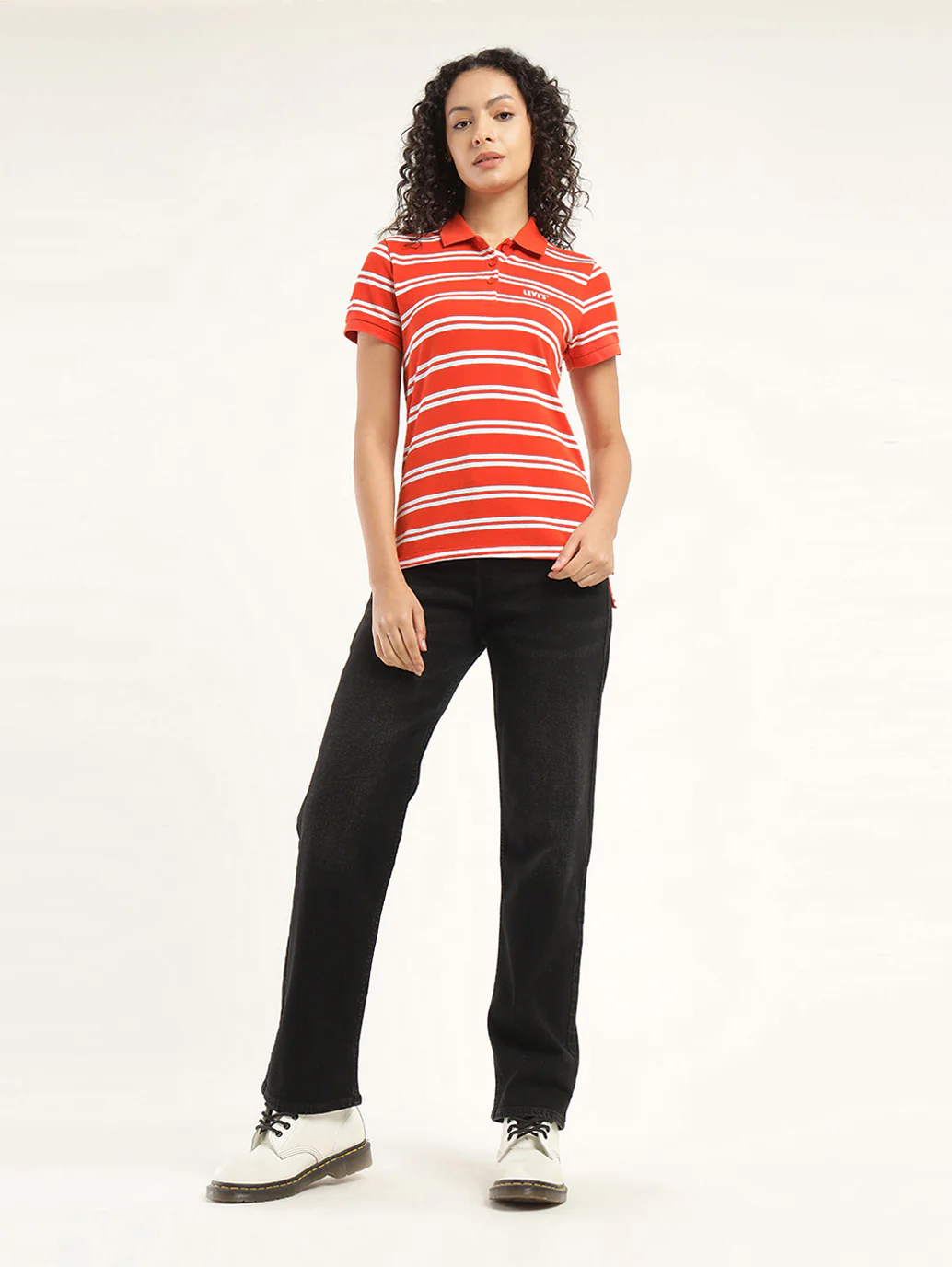 Women's Striped Polo T-Shirt - Image 6