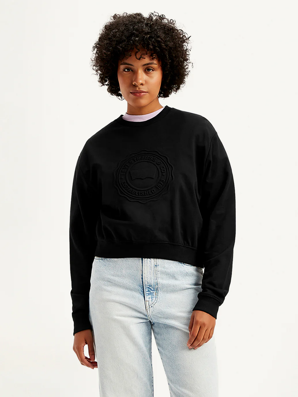 Women's Embossed Regular Fit Sweatshirt - Image 2
