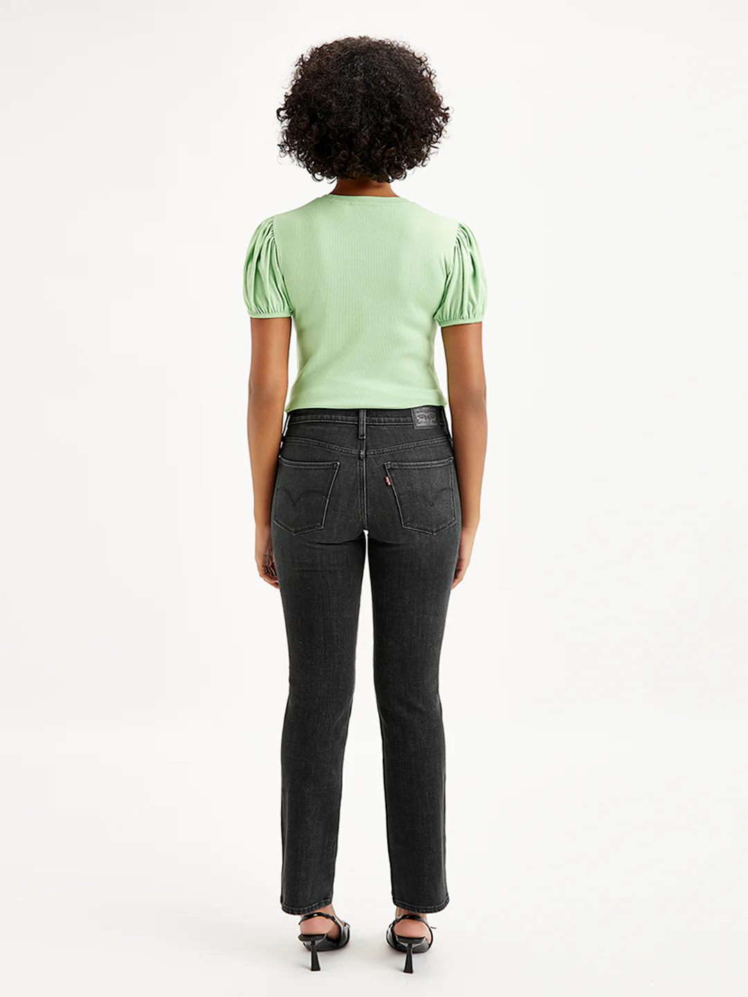 Women's 314 Black Straight Fit High Rise Jeans - Image 2