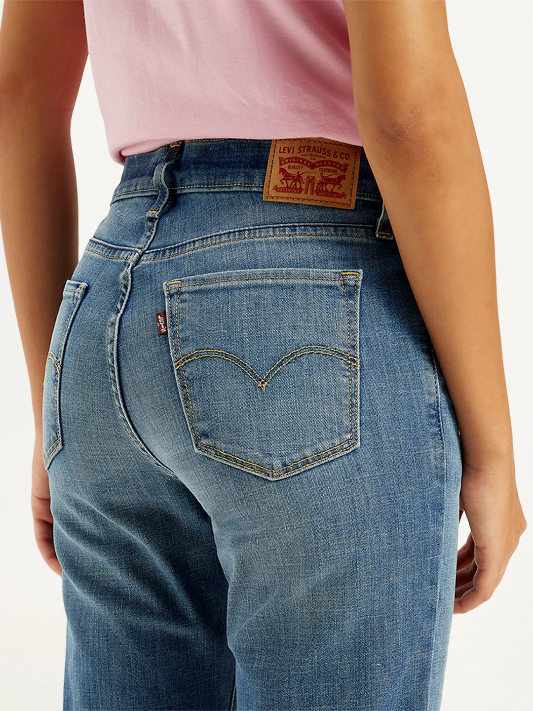 Women's 314 Blue Straight Fit High Rise Jeans - Image 4