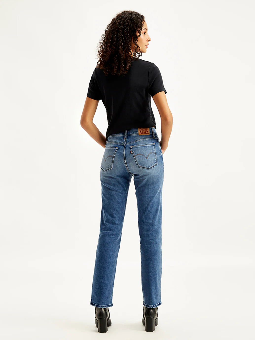 Women's 314 Blue Straight Fit High Rise Jeans - Image 4