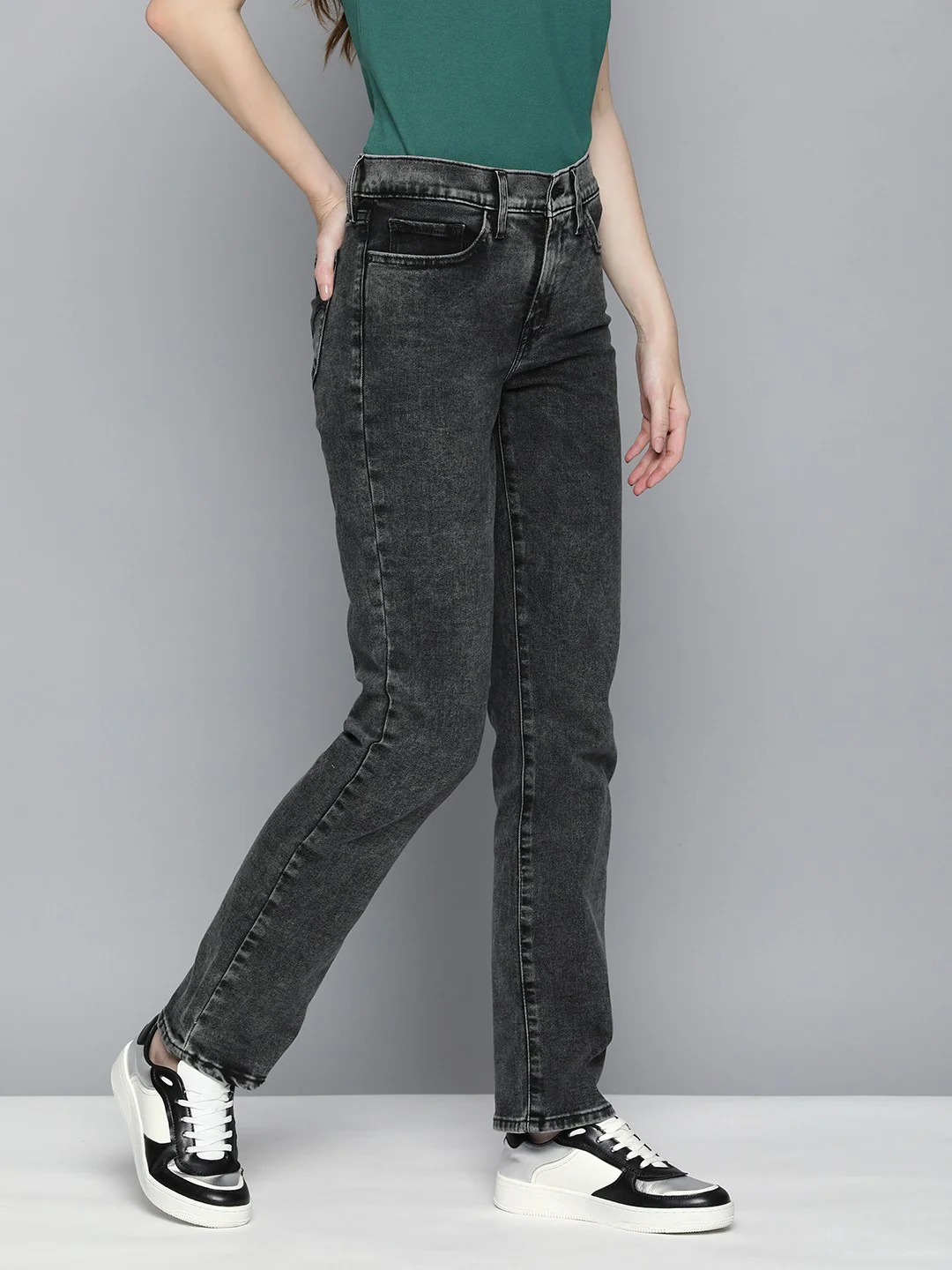 Women's 314 Grey Straight Fit High Rise Jeans - Image 3