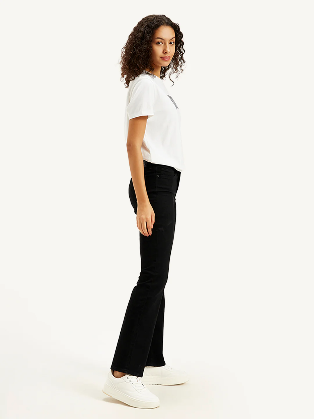 Women's 315 Black Flared Fit High Rise Jeans - Image 3
