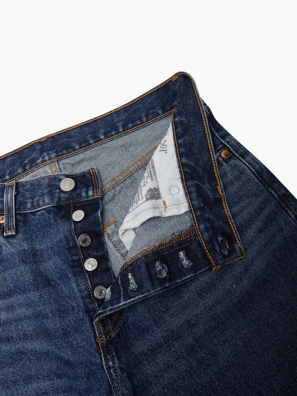 Women's 501'90 Blue Straight Fit High Rise Jeans - Image 8