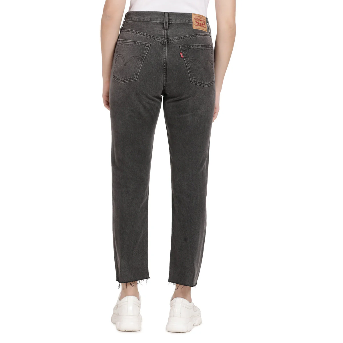 Women's 501 Grey Straight Fit High Rise Jeans - Image 8